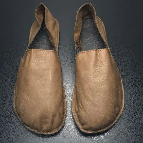 Unshoes Vida Soft Leather Brown Barefoot Style Slip On Shoes M 10 W 11 Unisex - Picture 9 of 16